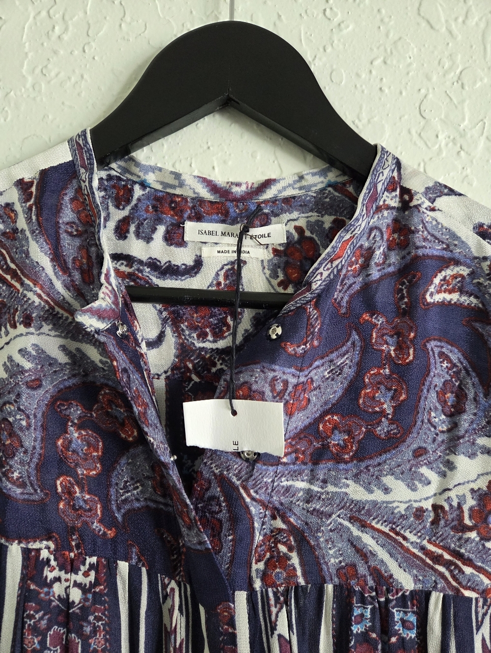 Isabel Marant Etoile Tayler Paisley Playsuit Long Sleeve Lightweight Romper - Picture 9 of 11